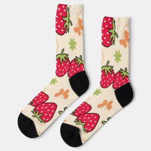 Erdbeermuster Socken
