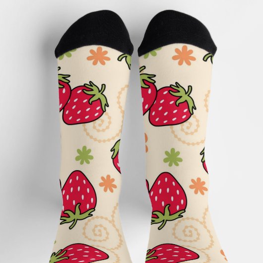 Erdbeermuster Socken (Oben)
