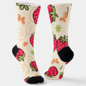 Erdbeermuster Socken (Gewinkelt)