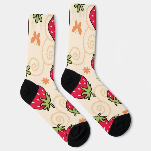 Erdbeermuster Socken (Rechts)