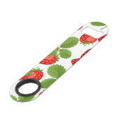 Erdbeermuster Speed Flaschenöffner (Rückseite Schrägansicht)
