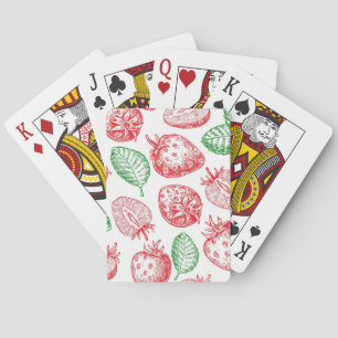 Erdbeermuster Spielkarten