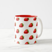 Erdbeermuster-Tasse Zweifarbige Tasse (VorderseiteRechts)