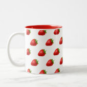Erdbeermuster-Tasse Zweifarbige Tasse (Links)