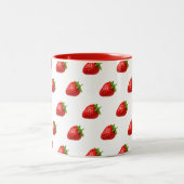 Erdbeermuster-Tasse Zweifarbige Tasse (Mittel)