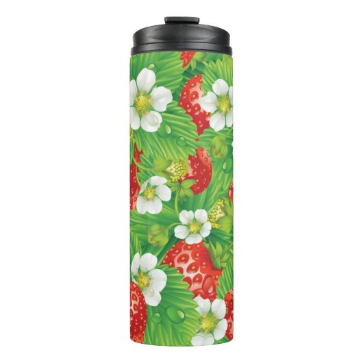 Erdbeermuster Thermosbecher (Vorderseite)