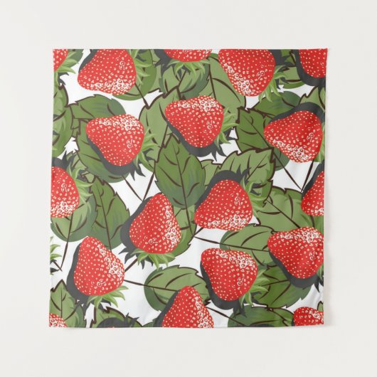 Erdbeermuster Wandteppich (Vorderseite (Horizontal))