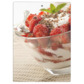 Erdbeernachtisch mit frischem Jogurt Klemmbrett (Rückseite)