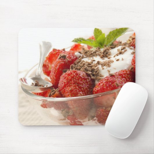 Erdbeernachtisch mit frischem Jogurt Mousepad (Mit Mouse)