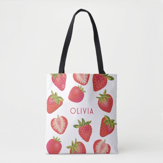Erdbeername Personalisiert Tasche (Vorderseite)