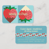 Erdbeerobst mit dunkler und weißer Schokolade Visitenkarte (Vorne/Hinten)