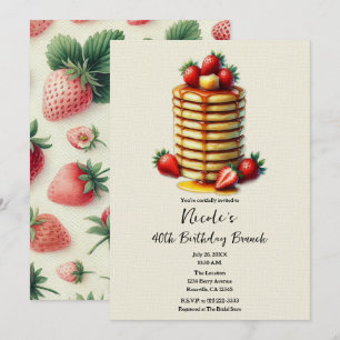 Erdbeerpankcakes Geburtstagsbrunch  Einladung