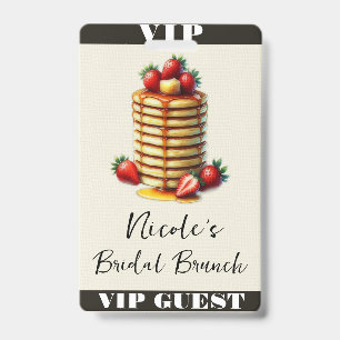 Erdbeerpankcakes Stapel Braut Brunch VIP Pass Ausweis