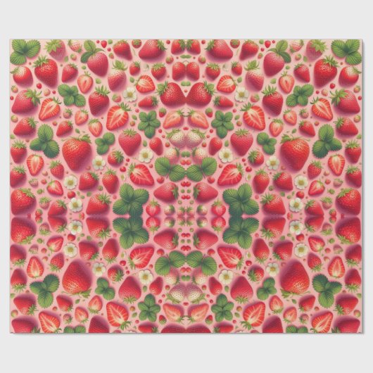Erdbeerpapier Geschenkpapier (Flach)