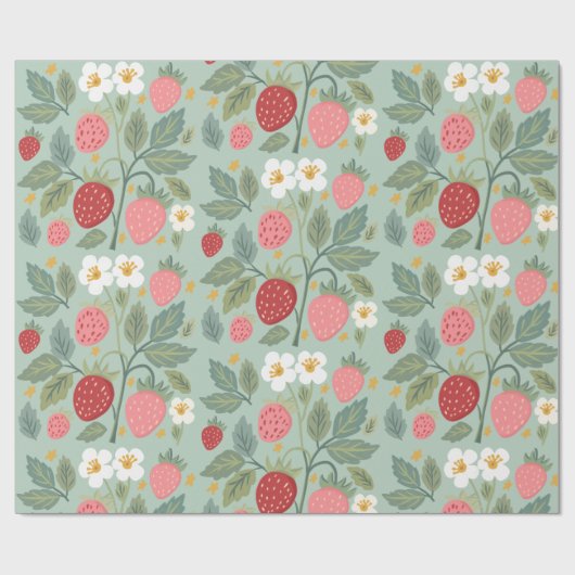 Erdbeerpapier Geschenkpapier (Flach)