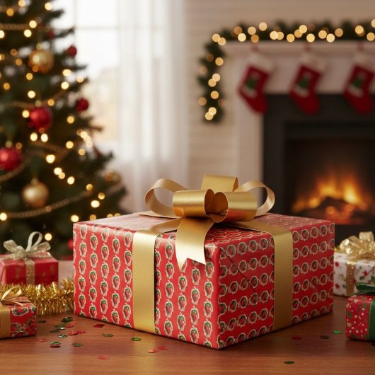 Erdbeerpapier Geschenkpapier