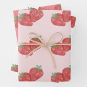Erdbeerpapier Geschenkpapier Set (Beispiel)