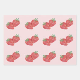 Erdbeerpapier Geschenkpapier Set