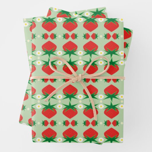 Erdbeerpapier Geschenkpapier Set (Beispiel)