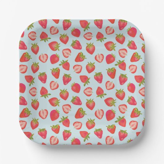 Erdbeerpapier Piknic Party Plate Pappteller (Vorderseite)