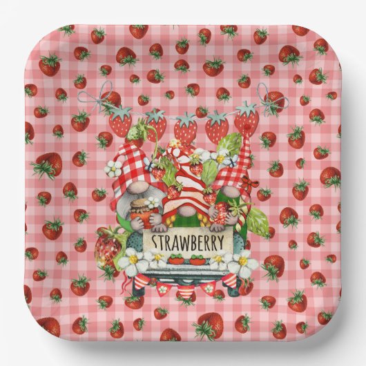 Erdbeerpapierplatte Pappteller (Vorderseite)