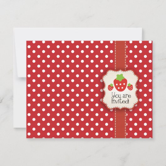 ErdbeerParty Einladung (Vorderseite)