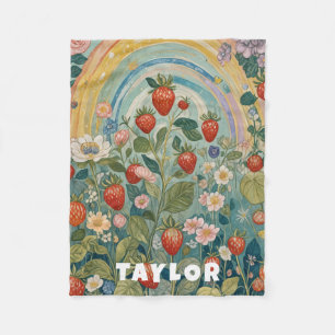 Erdbeerpflaster Fleecedecke