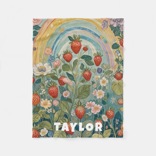Erdbeerpflaster Fleecedecke (Vorderseite)