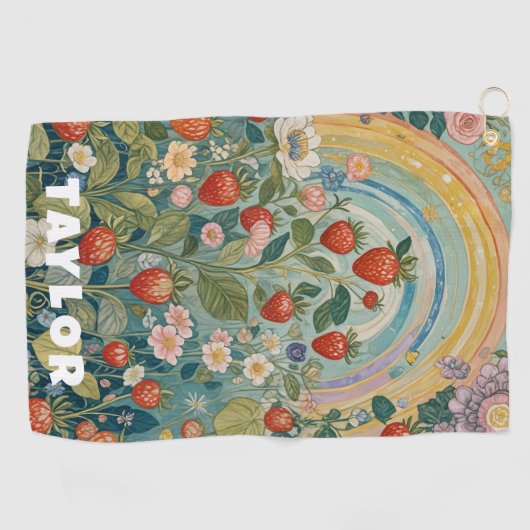 Erdbeerpflaster Golfhandtuch (Horizontal)