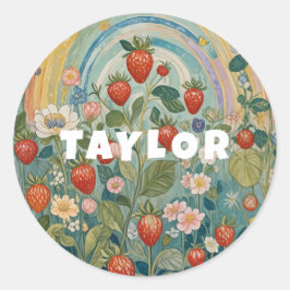 Erdbeerpflaster Runder Aufkleber