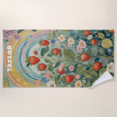 Erdbeerpflaster Strandtuch (Vorderseite)