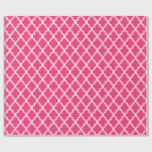 ErdbeerPink Quatrefoil deckt Muster mit Ziegeln Geschenkpapier (Flach)