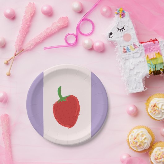 Erdbeerplatte Pappteller (Party)