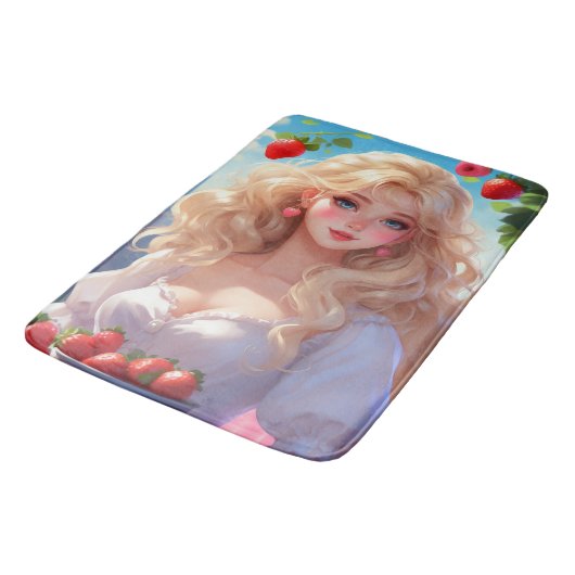 Erdbeerprinzessin Badematte (Schrägansicht)