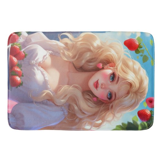 Erdbeerprinzessin Badematte (Vorderseite)