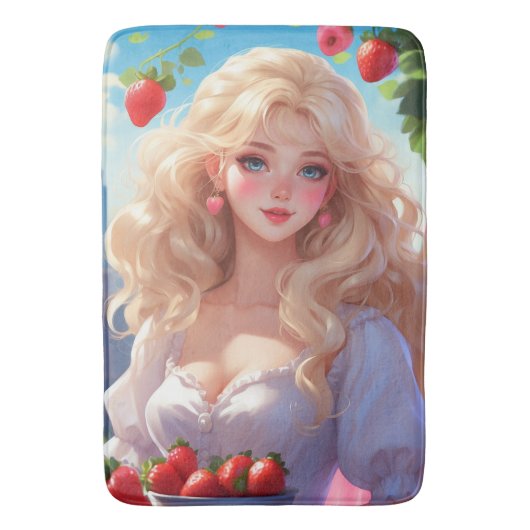 Erdbeerprinzessin Badematte (Vorderseite Vertikal)