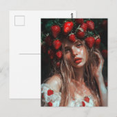 Erdbeerprinzessin Fantasy Art Postkarte (Vorne/Hinten)
