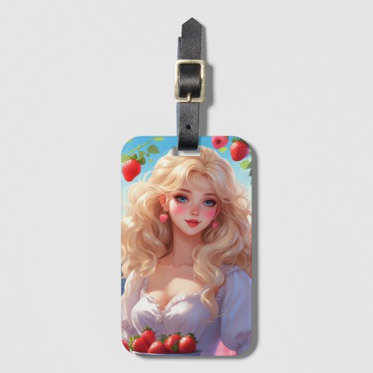 Erdbeerprinzessin Gepäckanhänger (Vorderseite Vertikal)