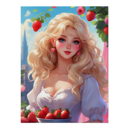 Erdbeerprinzessin Glossy Poster (Vorderseite)