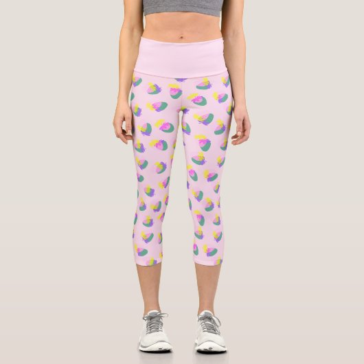 Erdbeerrosa Capri Leggings (Vorderseite)