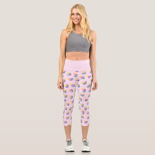 Erdbeerrosa Capri Leggings (Vorderseite)
