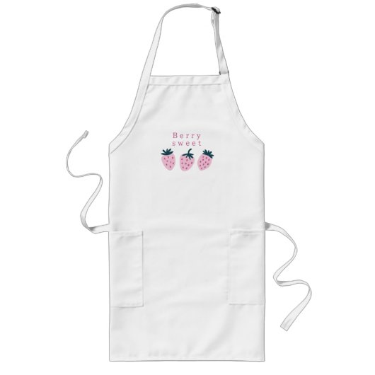 Erdbeerrosa Lange Schürze (Vorne)
