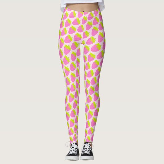 Erdbeerrosa Leggings (Vorderseite)