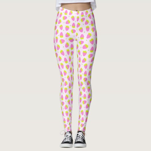 Erdbeerrosa Leggings (Vorderseite)