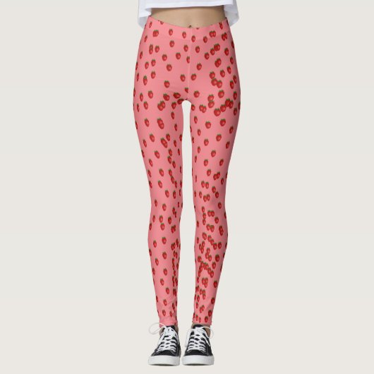 Erdbeerrosa Leggings (Vorderseite)