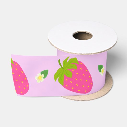 Erdbeerrosa Satinband (Spule)