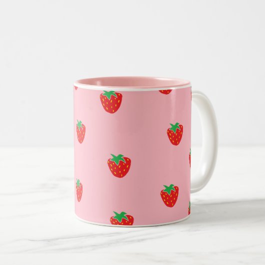 Erdbeerrosa Zweifarbige Tasse (VorderseiteRechts)