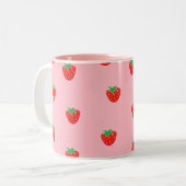 Erdbeerrosa Zweifarbige Tasse (Vorderseite Links)