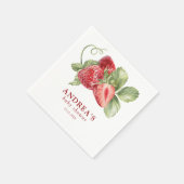 Erdbeerrote Babyparty Serviette (Ecke)