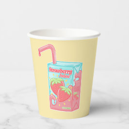 Erdbeersaftbox Gelb Pappbecher